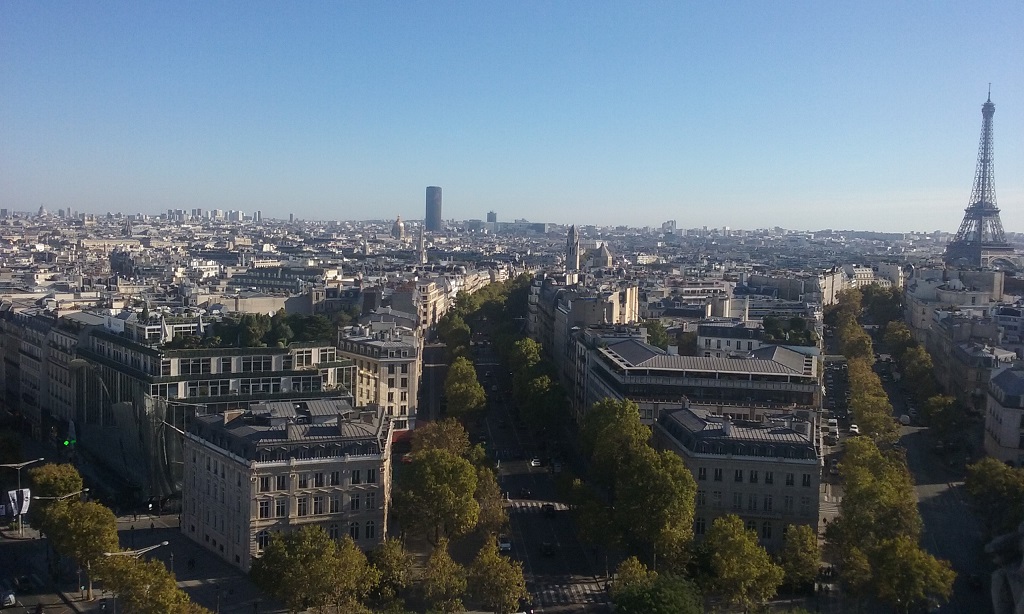 Tour Eiffel to the Right and Tour Montparnasse Is the Lone Tall Building in the Center