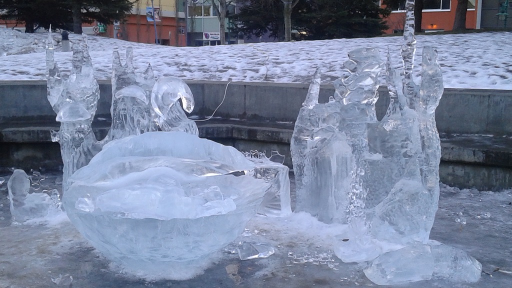 Ice Sculptures Adorned the Streets of Downtown