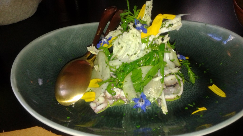 Octopus Accents a Fruit and Veggie Dish