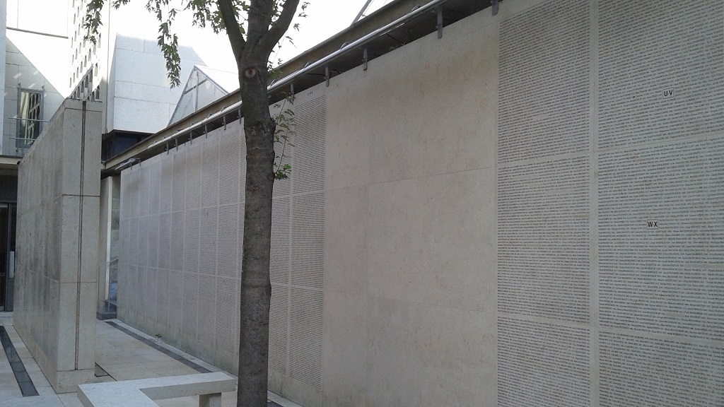The Wall of Names at the Holocaust Museum